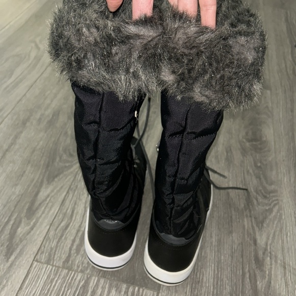 Cougar Black Vesta Grey Faux Fur Collar Knee High Waterproof Insulated Snow Boot - Picture 5 of 8